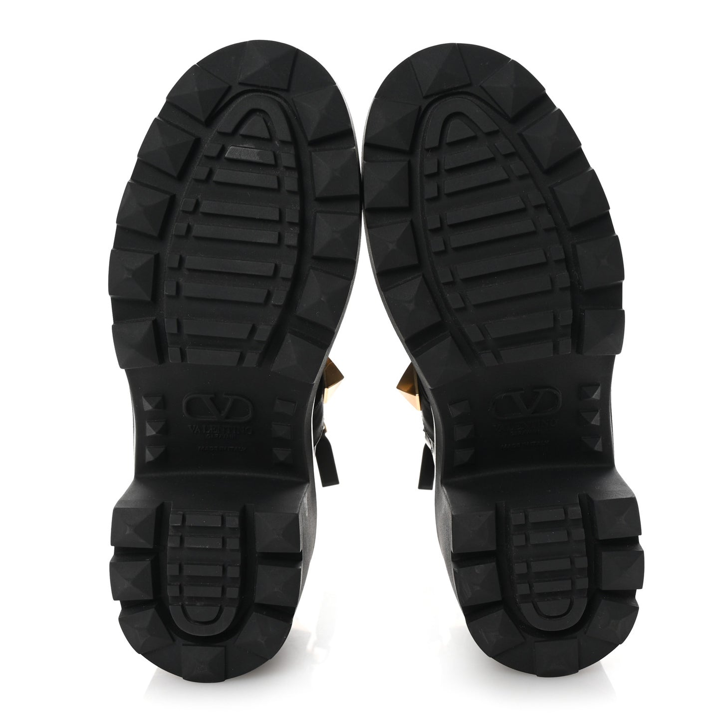 Calfskin Roman Stud 20/85mm Combat Boots 38.5 Black