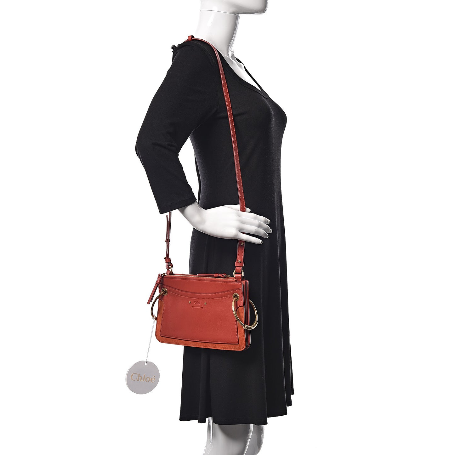 Calfskin Suede Mini Roy Bag Earthy Red