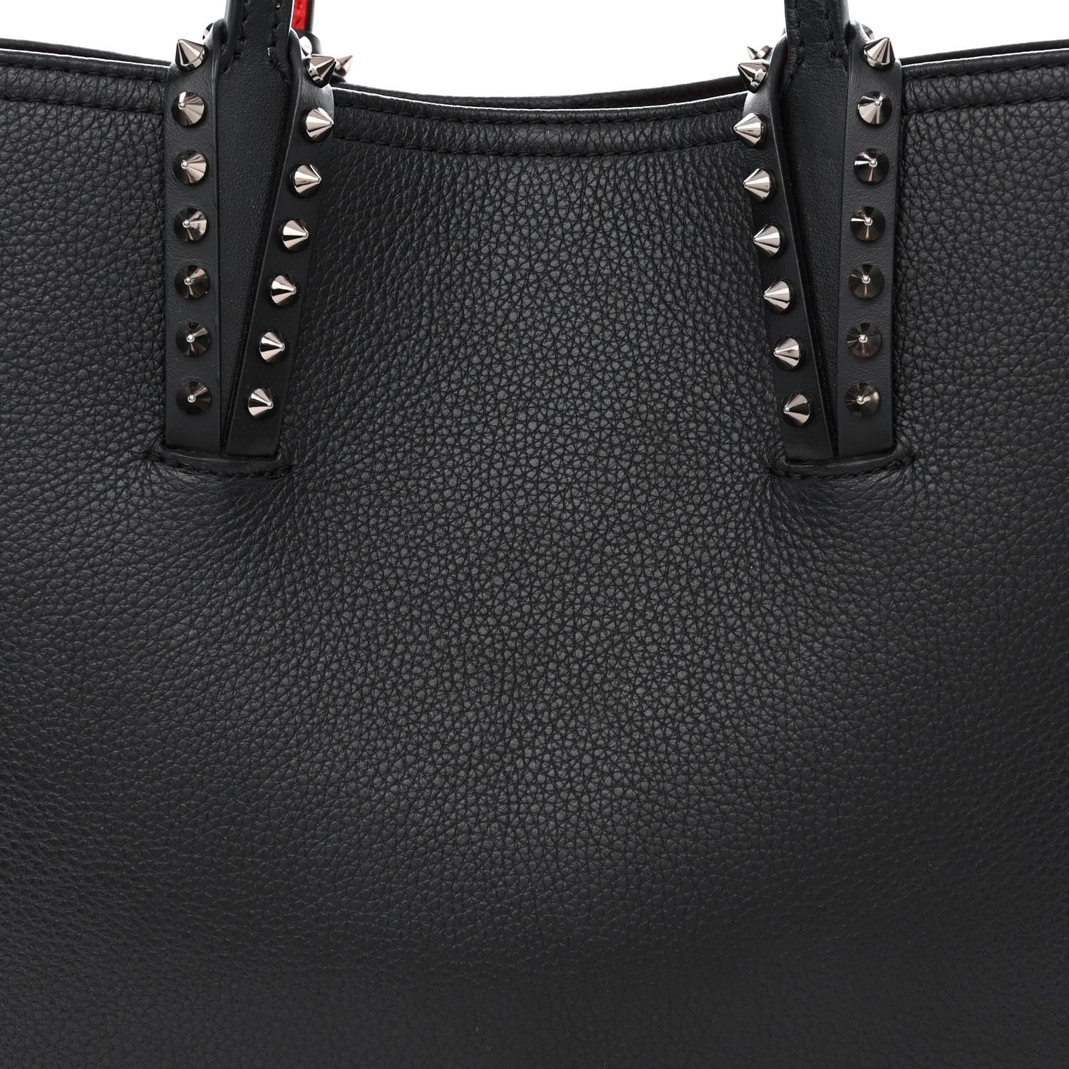 Christian Louboutin Calfskin Spikes East West Cabata Tote Black 11 of 13