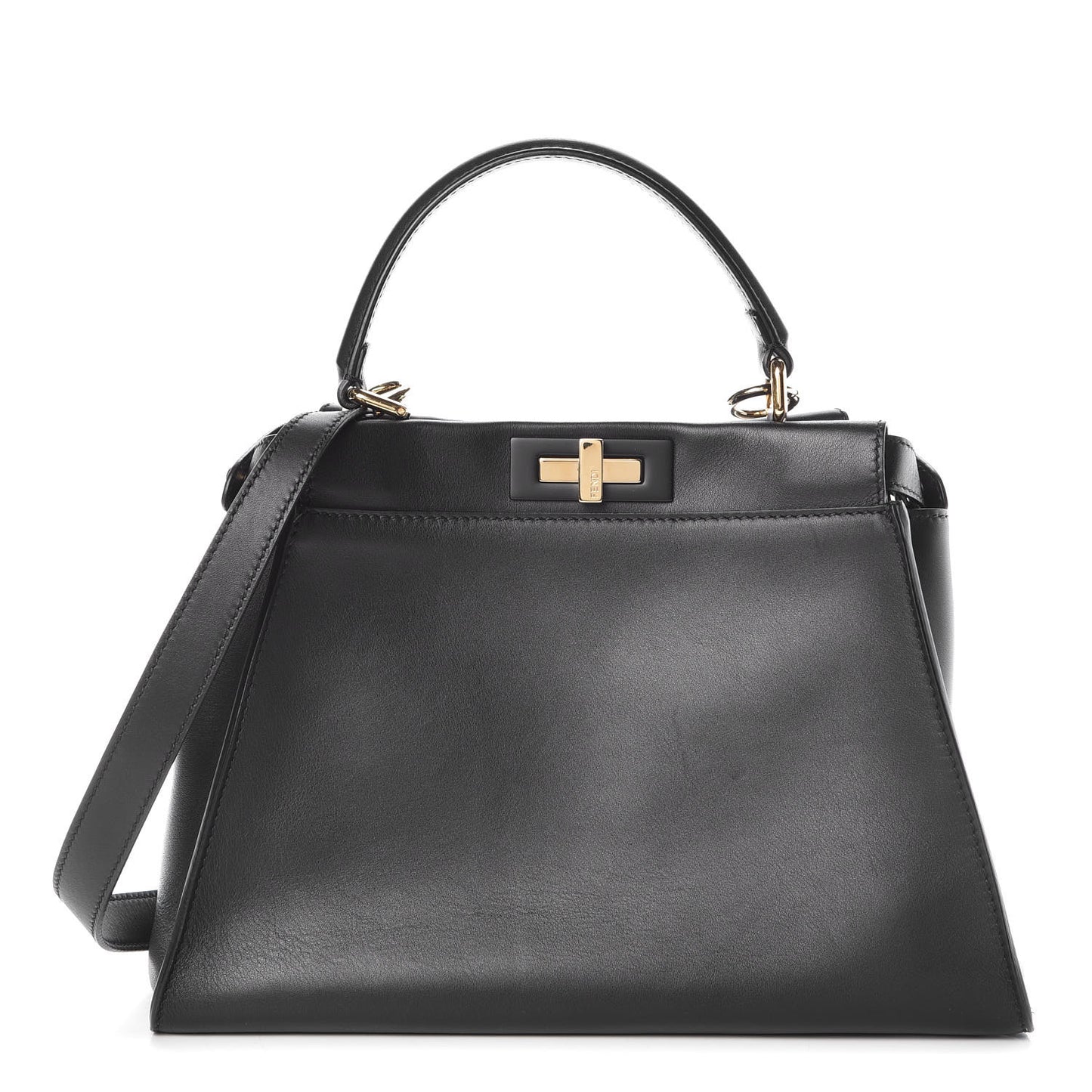 Vitello Seta Shiny Nappa Medium Peekaboo Iconic Satchel Black