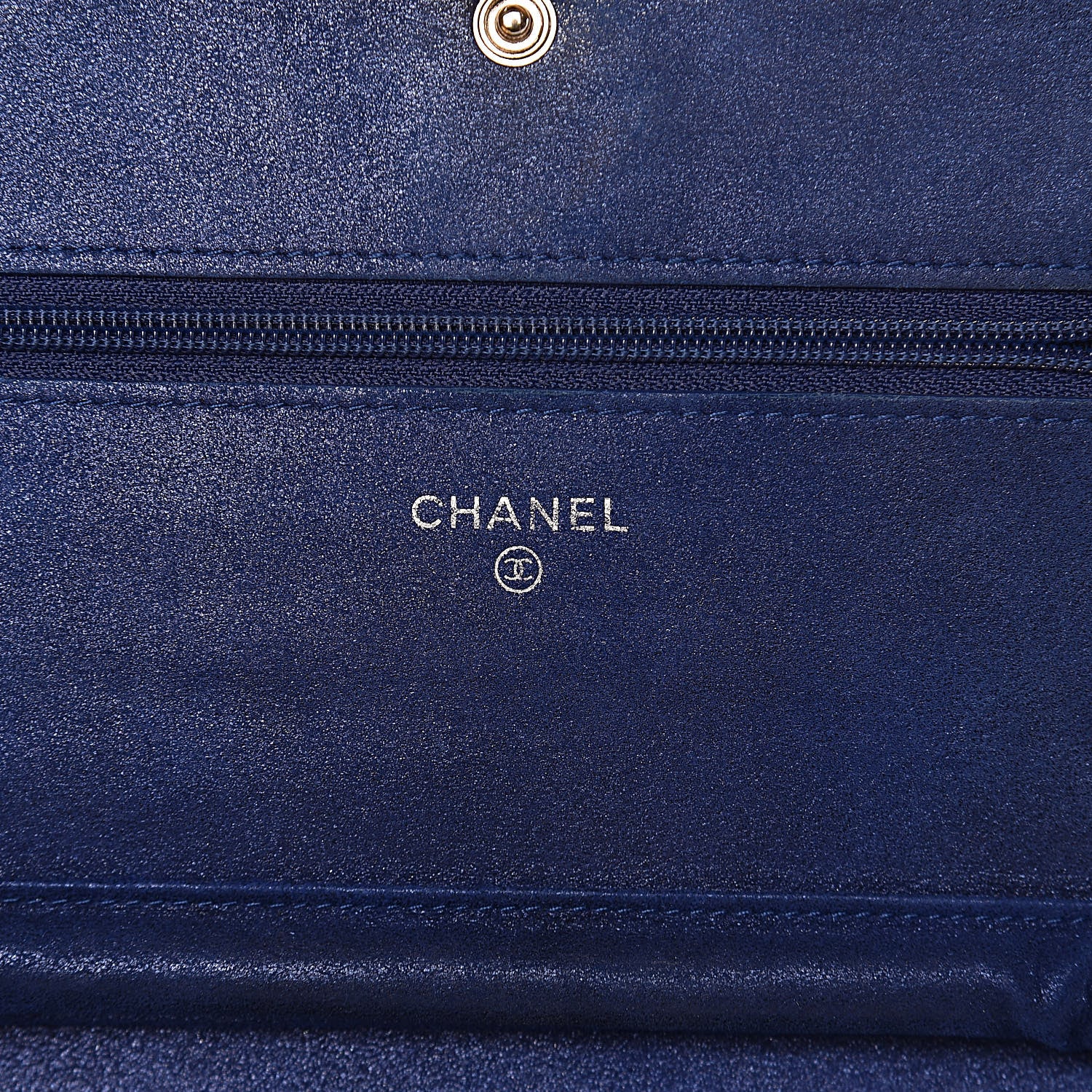 Chanel Iridescent Calfskin Quilted Wallet on Chain WOC Blue 6 of 14
