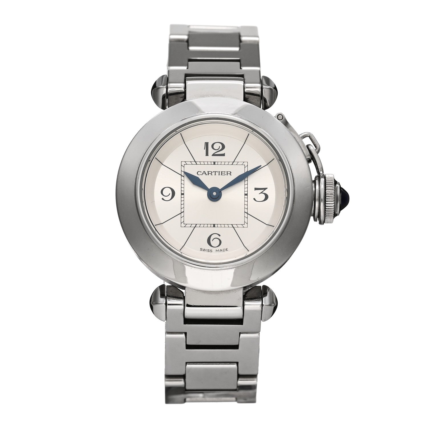 Cartier Stainless Steel 27mm Miss Pasha Quartz Watch Silver 1 of 5