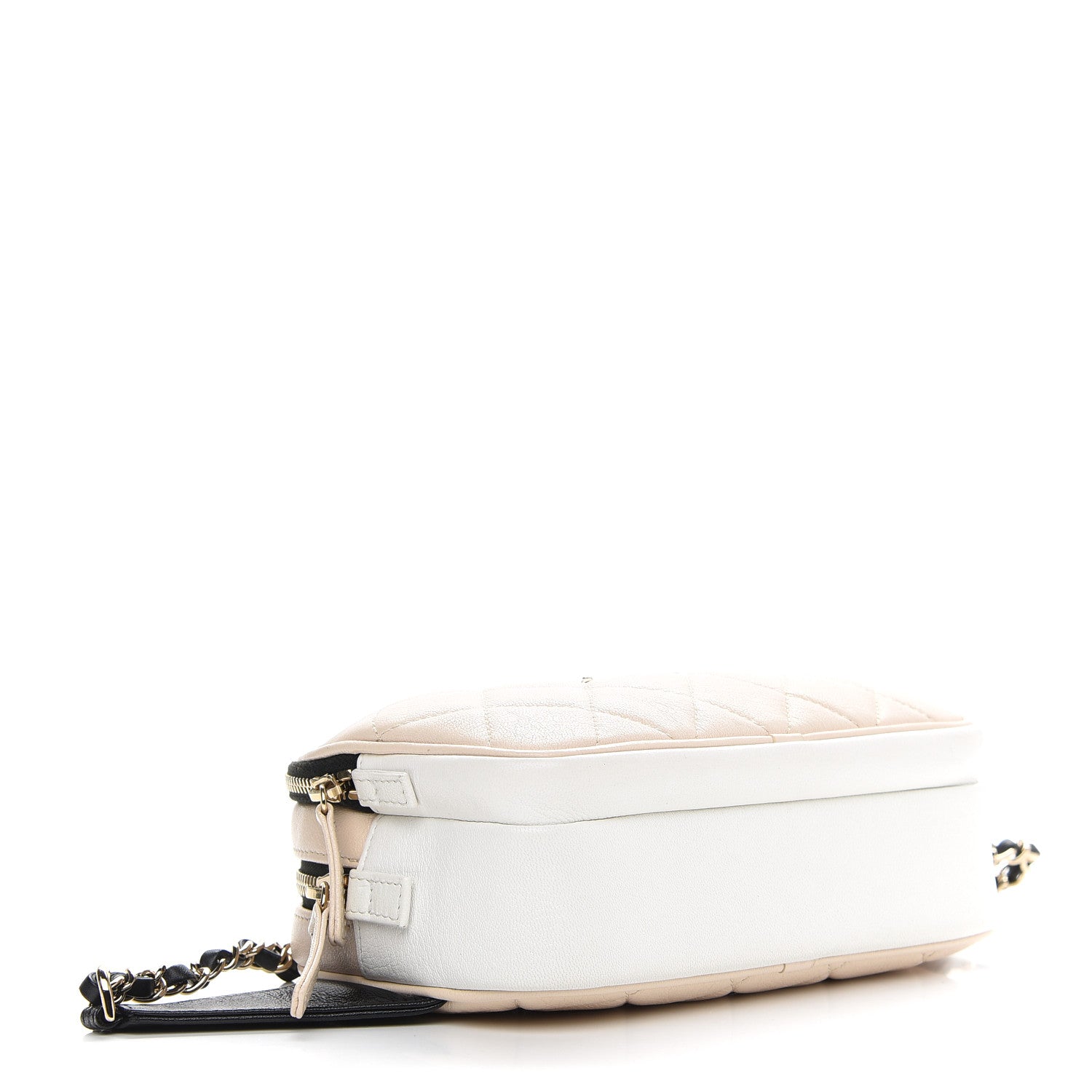 Chanel Goatskin Quilted Waist Bag Beige White Black 5 of 13