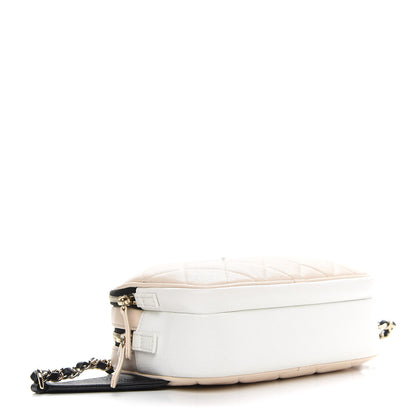 Chanel Goatskin Quilted Waist Bag Beige White Black 5 of 13
