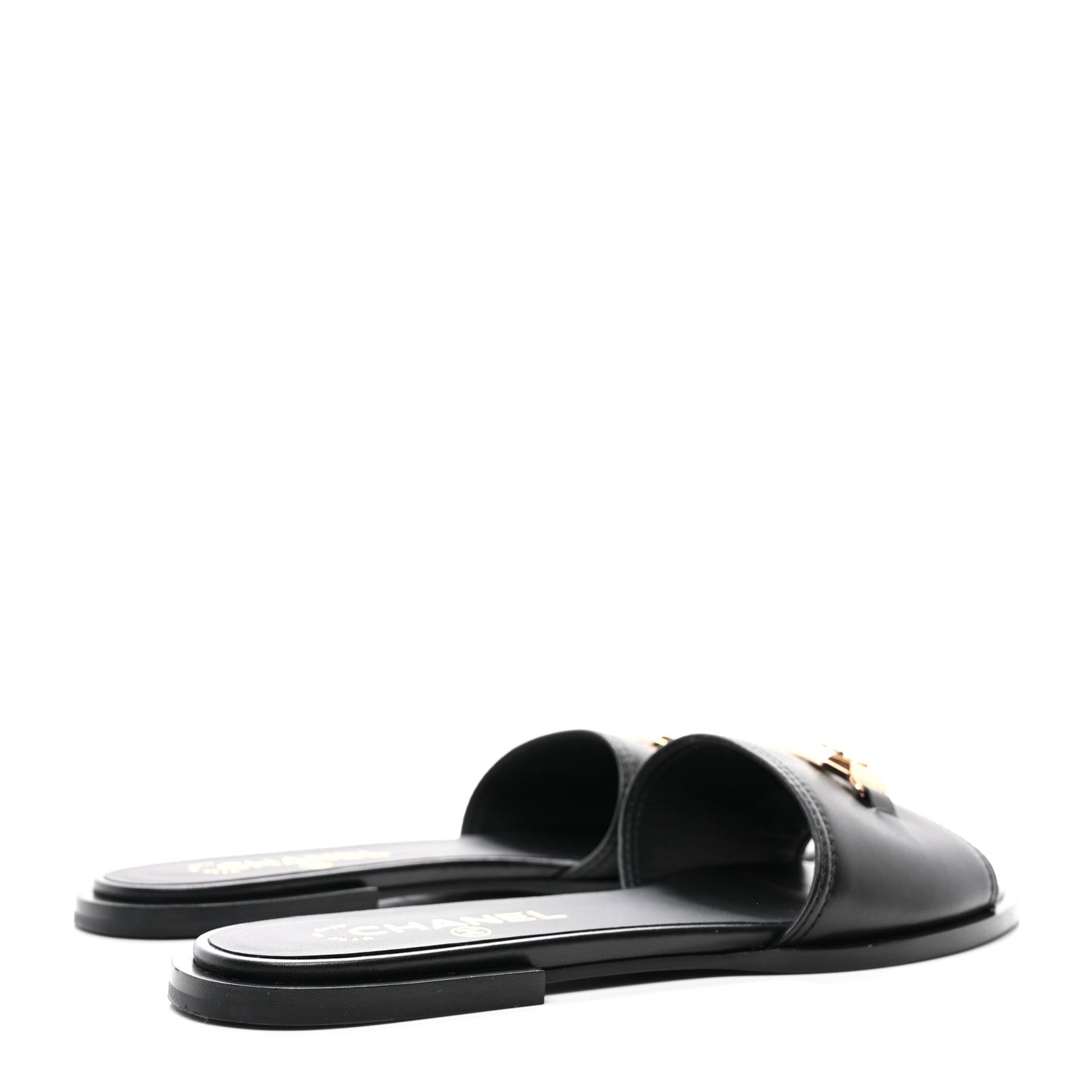 Chanel Shiny Calfskin CC Mules 39 Black 4 of 9
