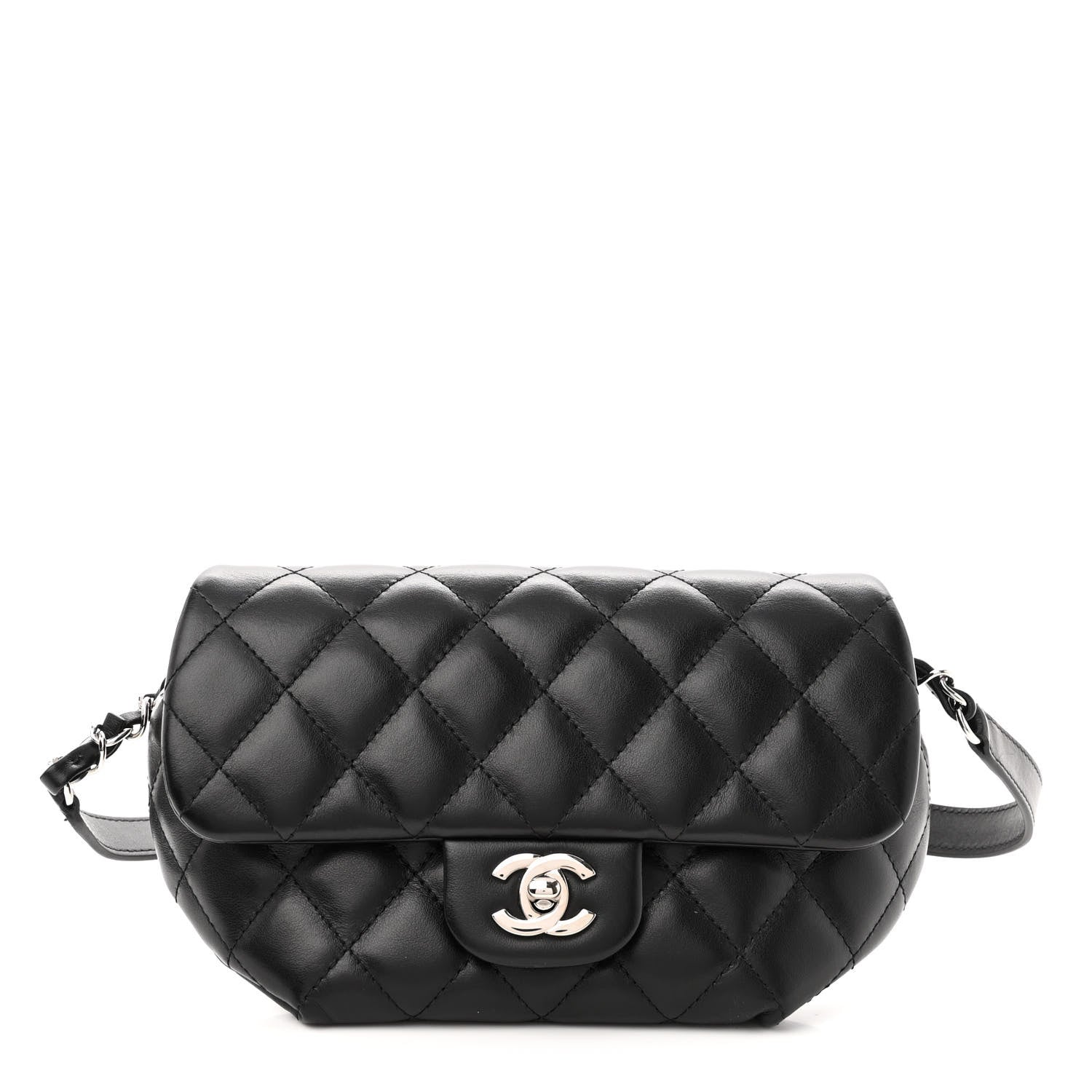 Chanel Calfskin Quilted CC Uniform Flap Belt Bag Black 1 of 9