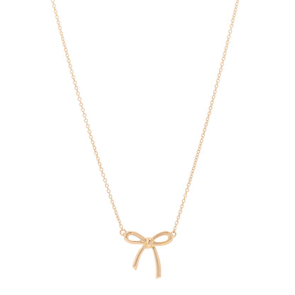 Tiffany 18K Rose Gold Mini Bow Pendant Necklace 1 of 5