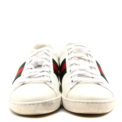 Gucci Calfskin Crocodile Web Womens Ace Sneakers 35 White Green 3 of 9