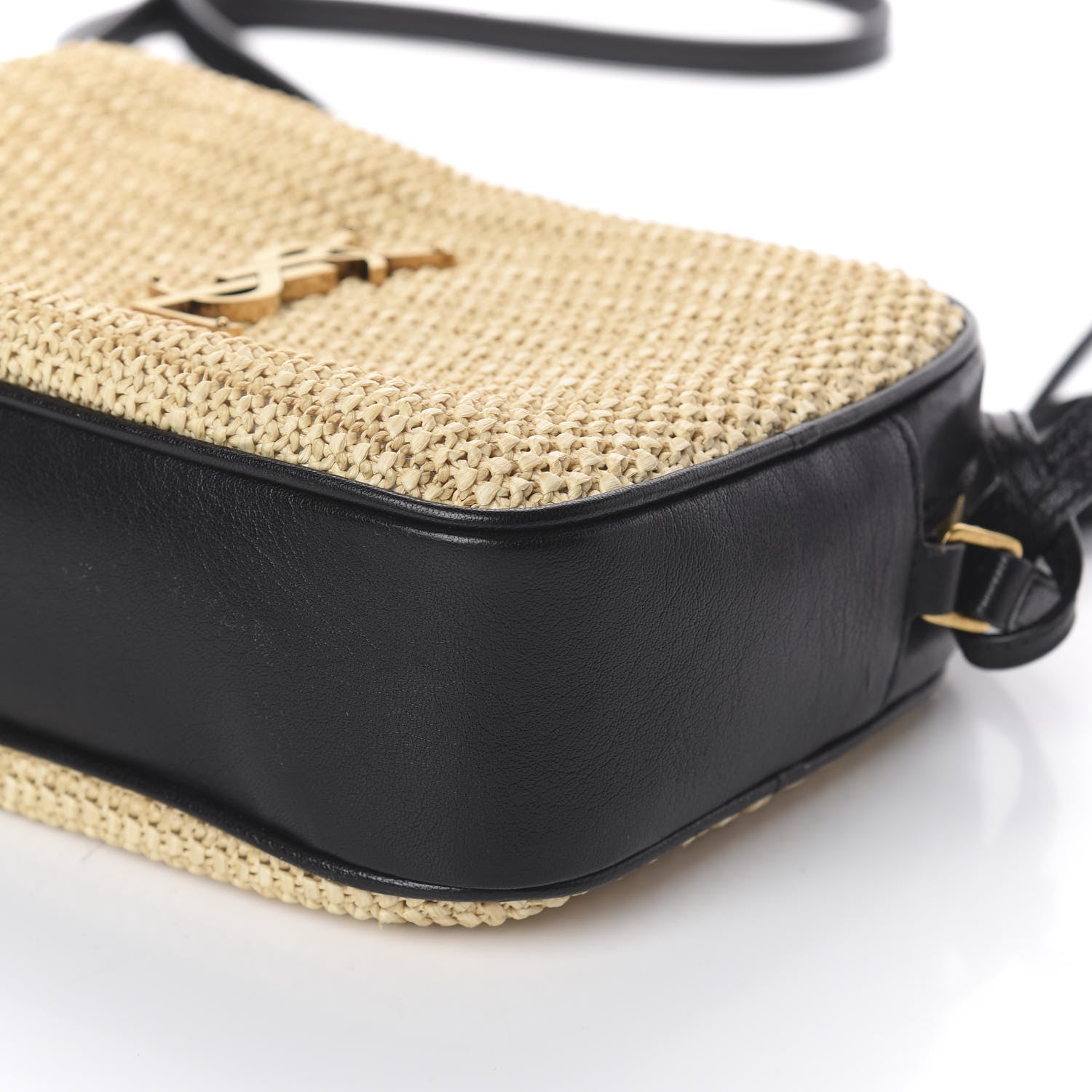 Saint Laurent Raffia Canvas Monogram Lou Camera Bag Beige Black 8 of 8
