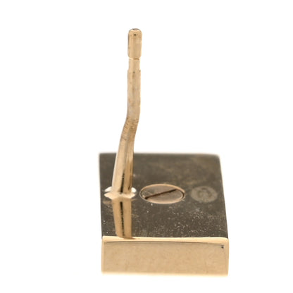 Chanel Metal Rectangle Logo Earrings Gold 5 of 7