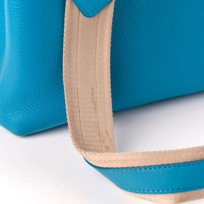 MCM Grained Calfskin Large Milla Tote Tile Blue 12 of 13