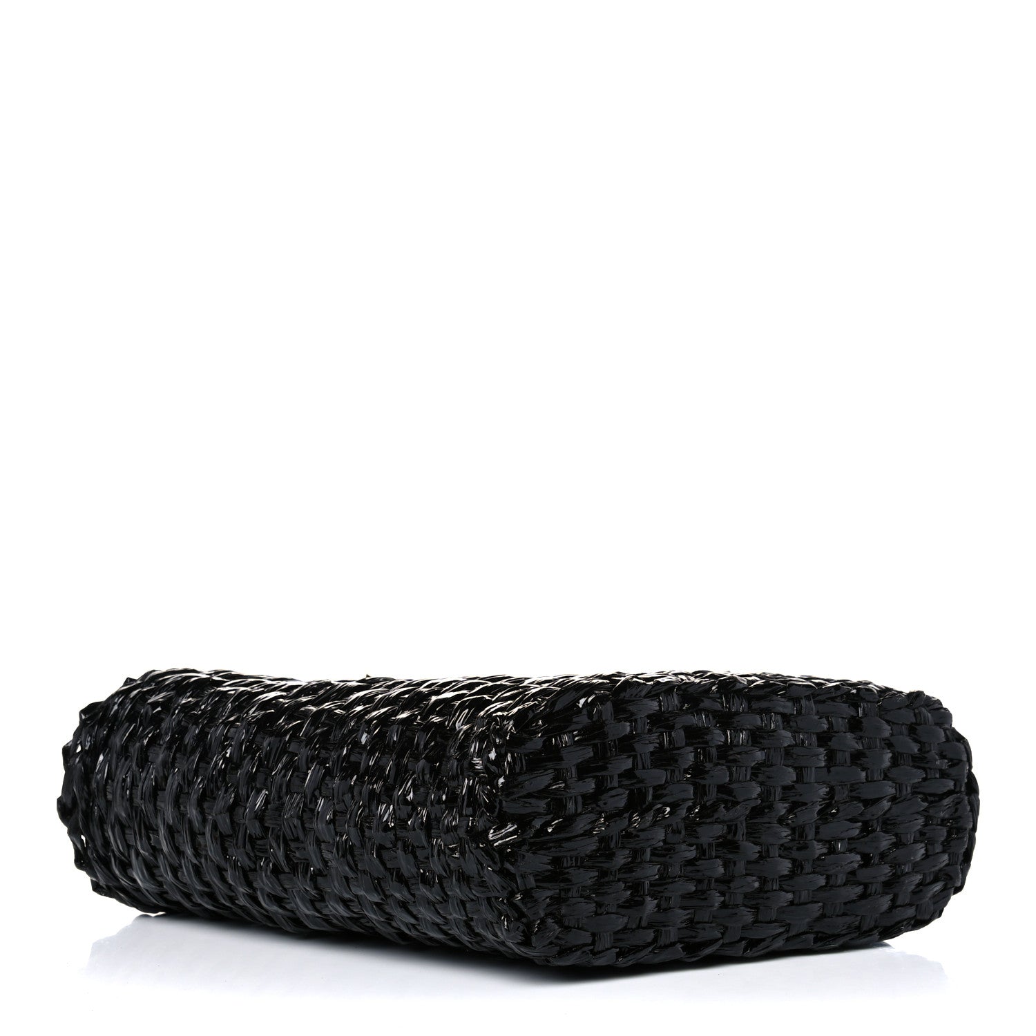 Dolce & Gabbana Vernice Vitello Raffia Woven Coffa Tote Black 4 of 11