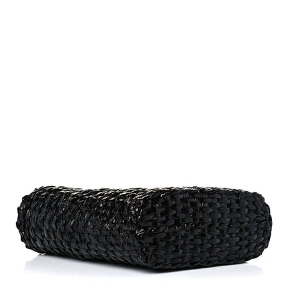 Dolce & Gabbana Vernice Vitello Raffia Woven Coffa Tote Black 4 of 11