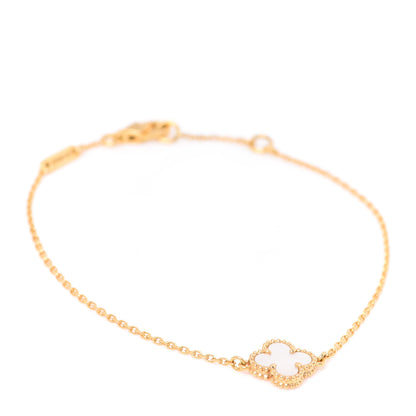 Van Cleef & Arpels 18K Yellow Gold Mother of Pearl Sweet Alhambra Bracelet 1 of 5
