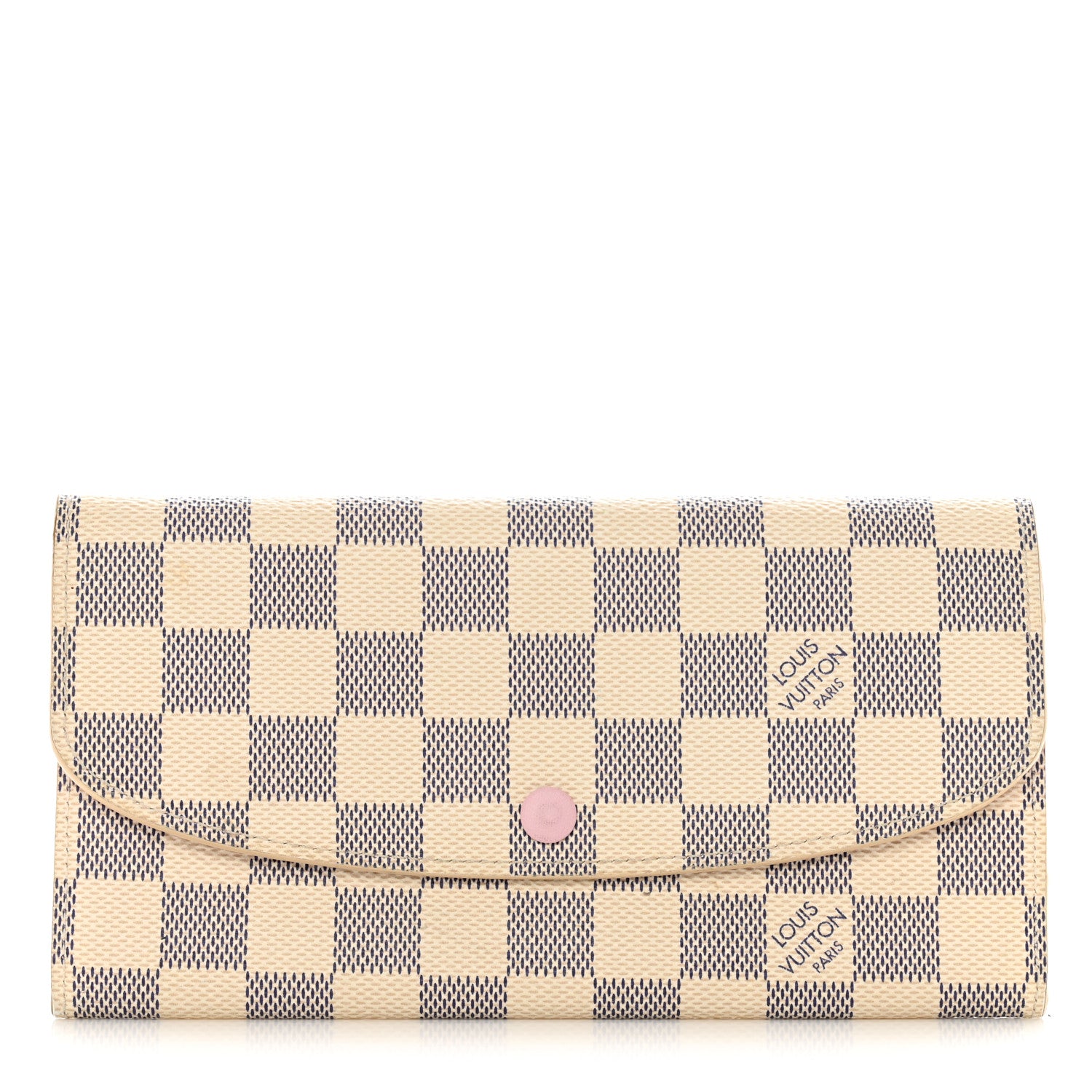Louis Vuitton Damier Azur Emilie Wallet Rose Ballerine 1 of 11