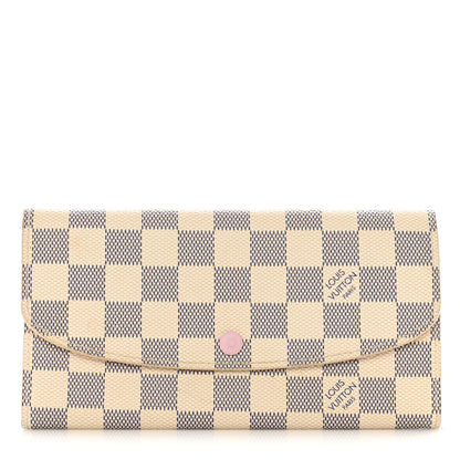 Louis Vuitton Damier Azur Emilie Wallet Rose Ballerine 1 of 11