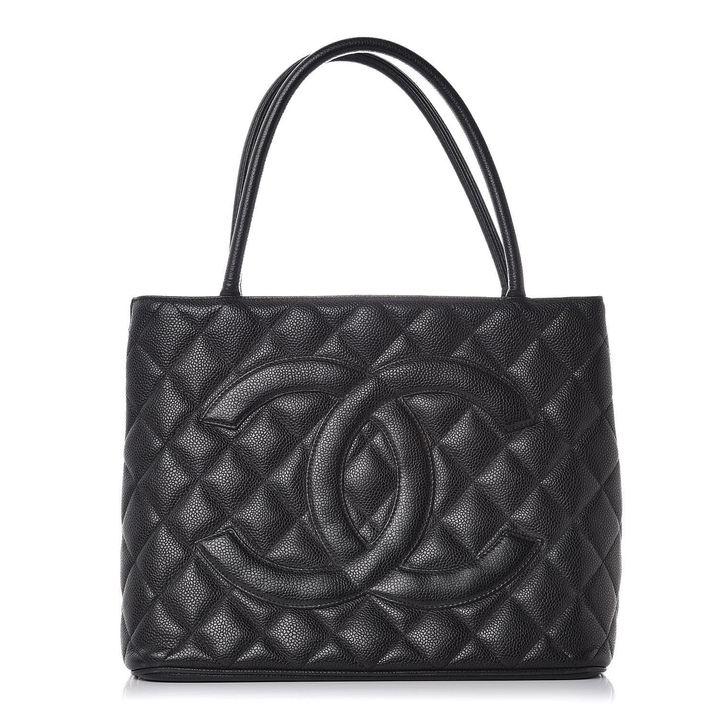 Caviar Quilted Medallion Tote Black