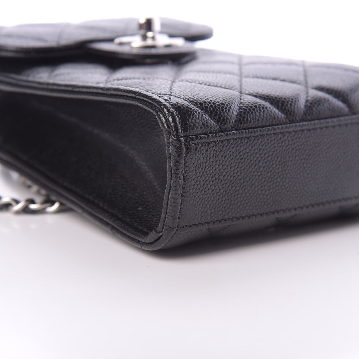 Caviar Quilted Classic Phone Holder Black