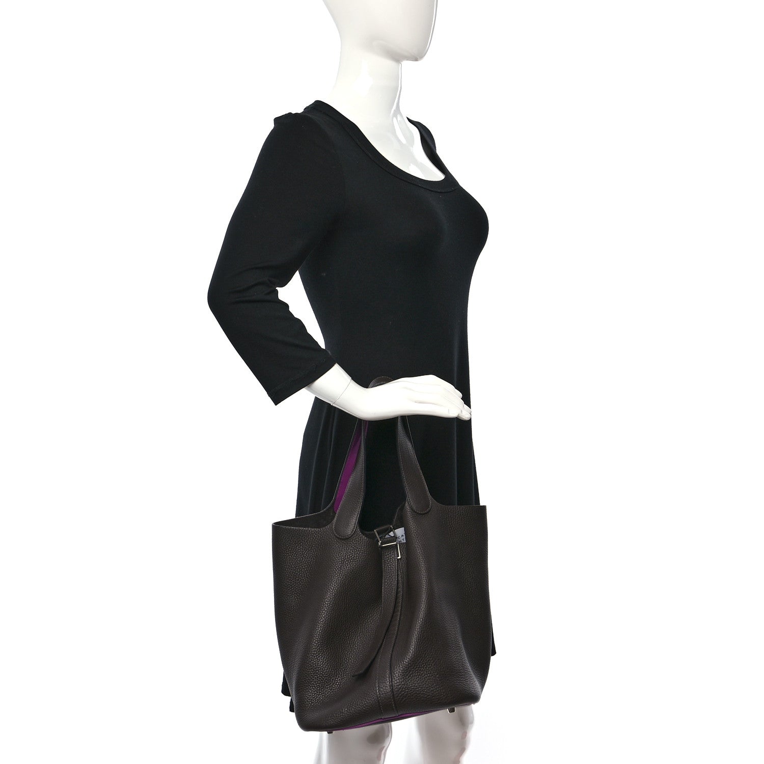 Hermes Taurillon Clemence Swift Eclat Picotin Lock 22 MM Ebene Cyclamen 2 of 8