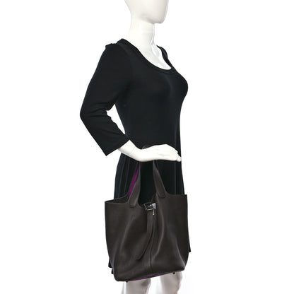 Hermes Taurillon Clemence Swift Eclat Picotin Lock 22 MM Ebene Cyclamen 2 of 8