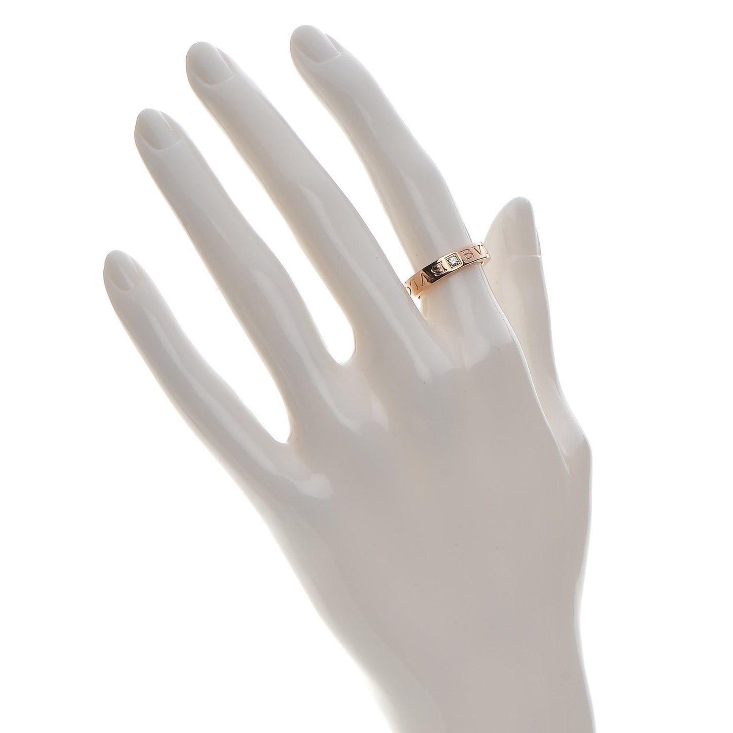 18K Rose Gold Diamond B.Zero1 Essential Band Ring 50 5.25