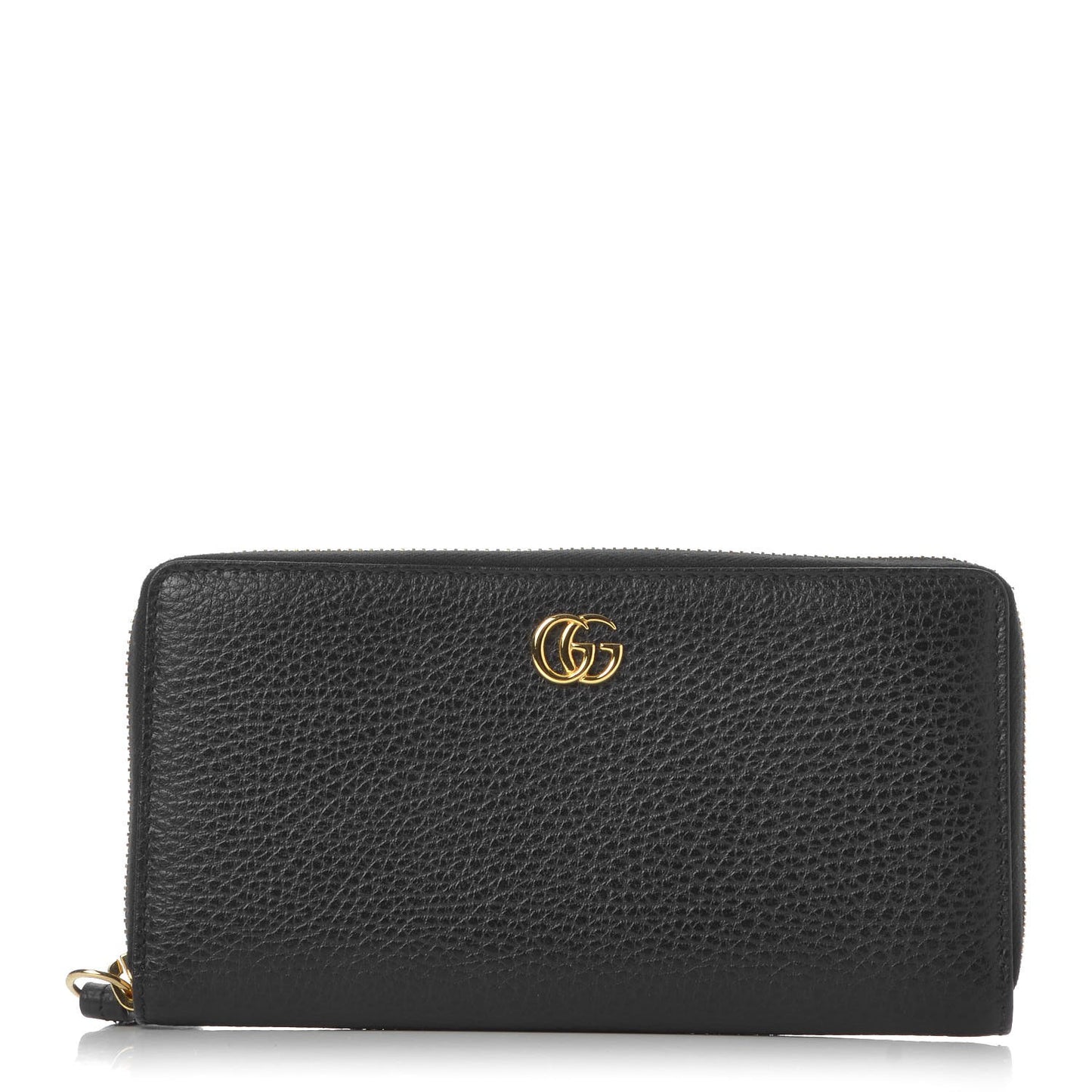 Dollar Calfskin GG Marmont Zip Around Wallet Black