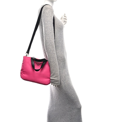 Prada Tessuto Nylon Soft Padded Shopping Tote Fuxia 2 of 10