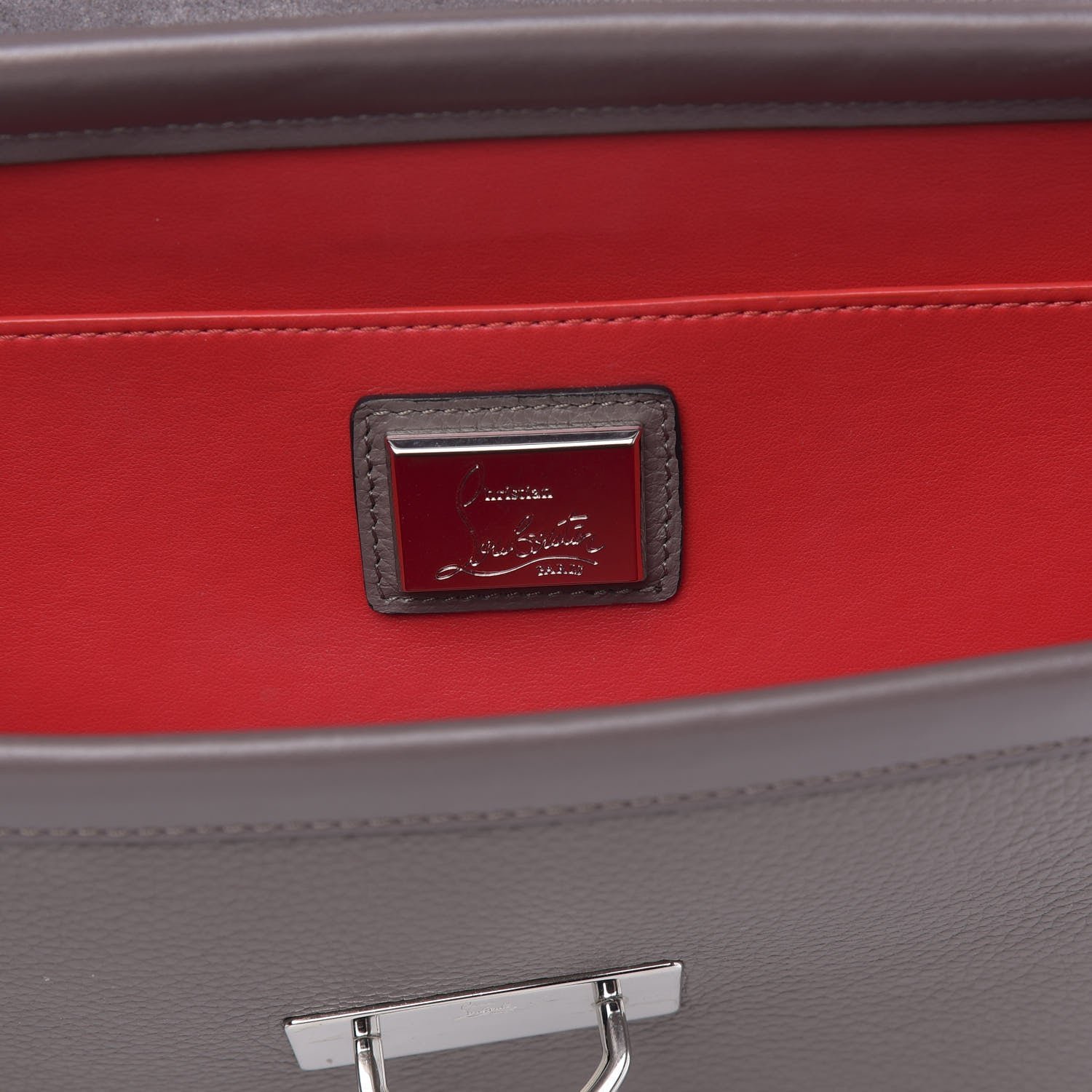 Christian Louboutin Pebbled Calfskin Medium Rubylou Shoulder Bag Storm 7 of 12