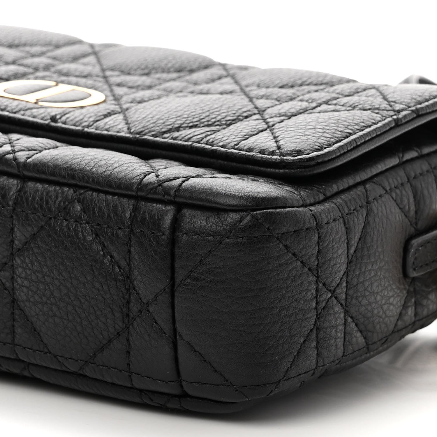 Christian Dior Supple Calfskin Cannage Caro Pouch with Chain Black 10 of 11