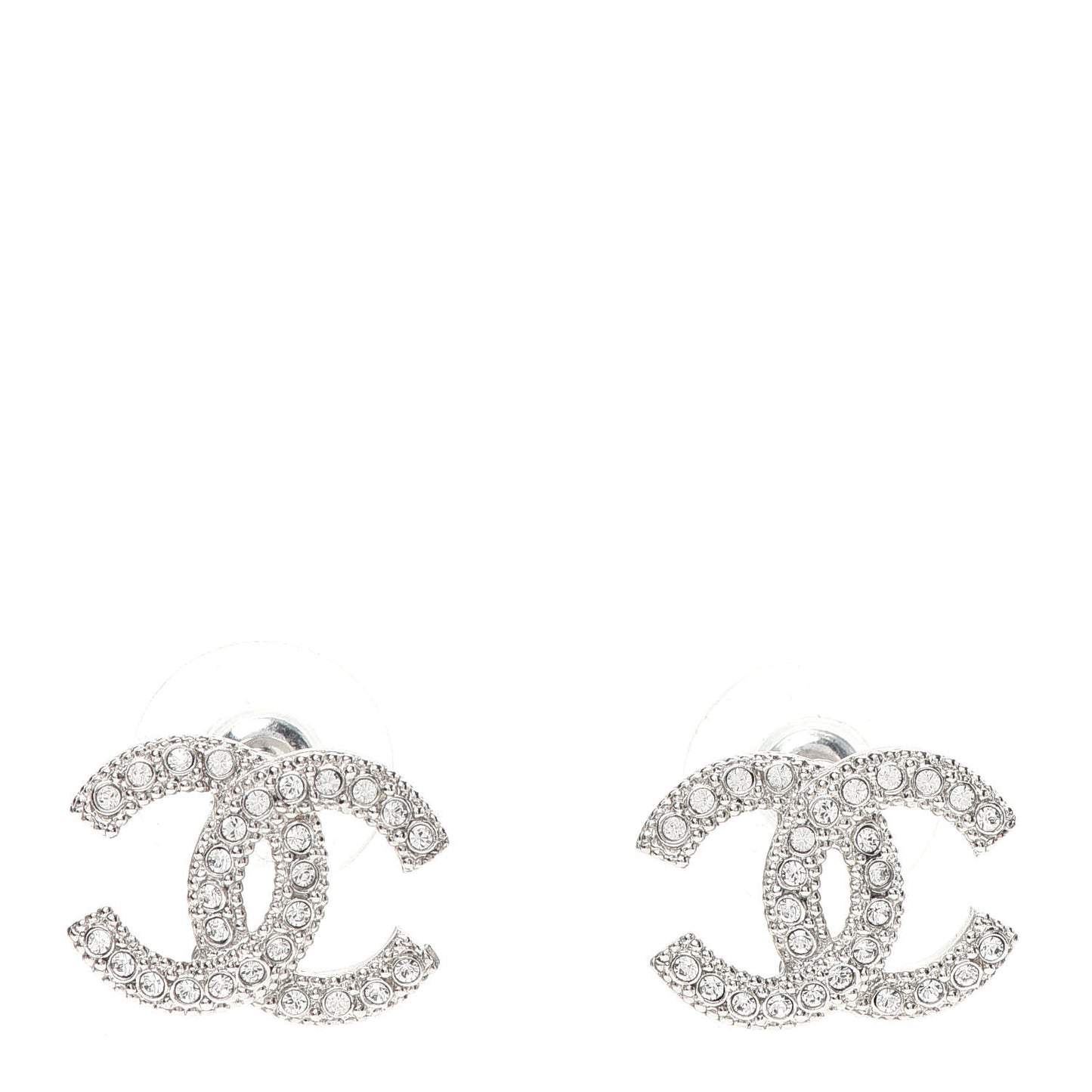 Crystal CC Earrings Silver
