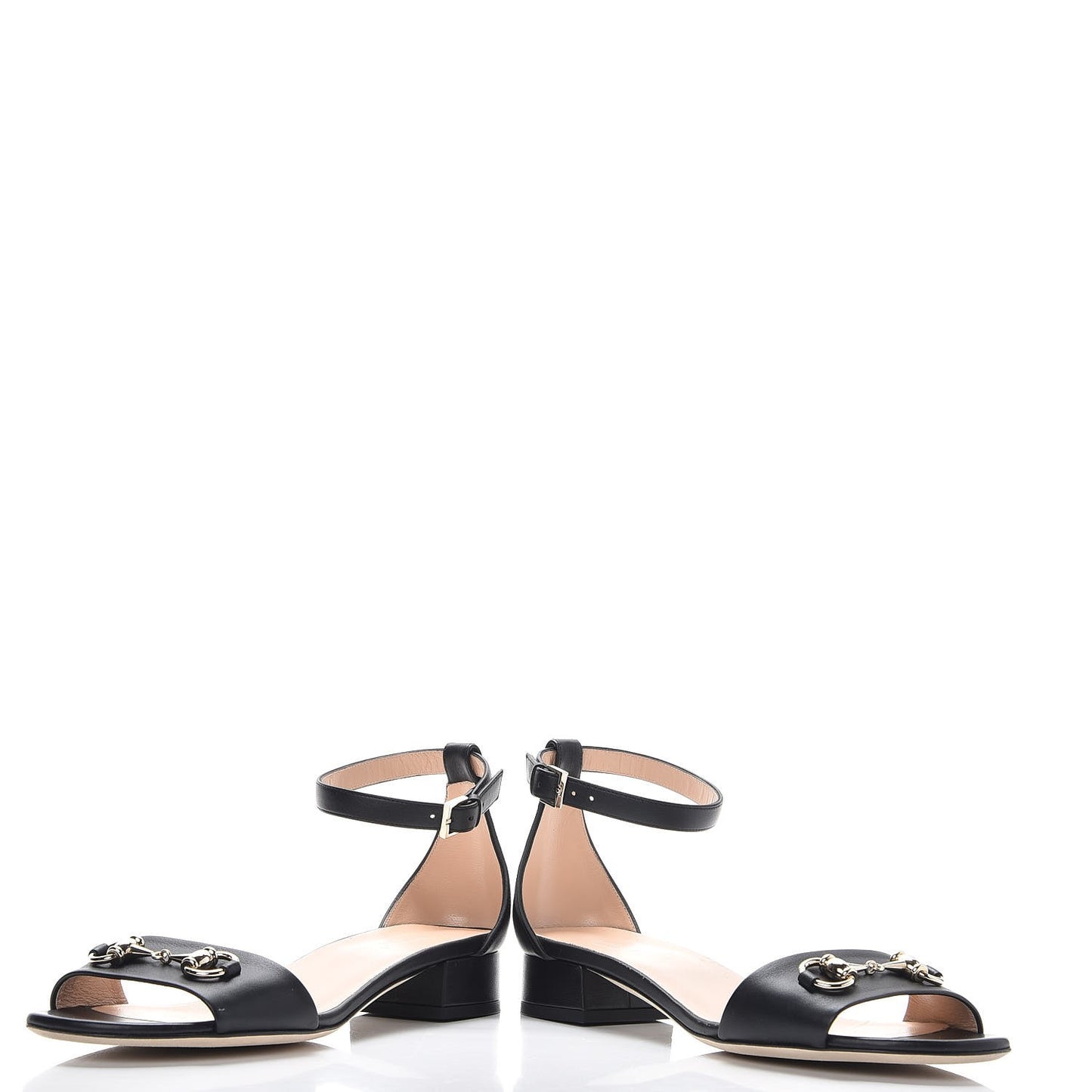 Calfskin Miro Soft Liliane Horsebit Sandals 38.5 Black