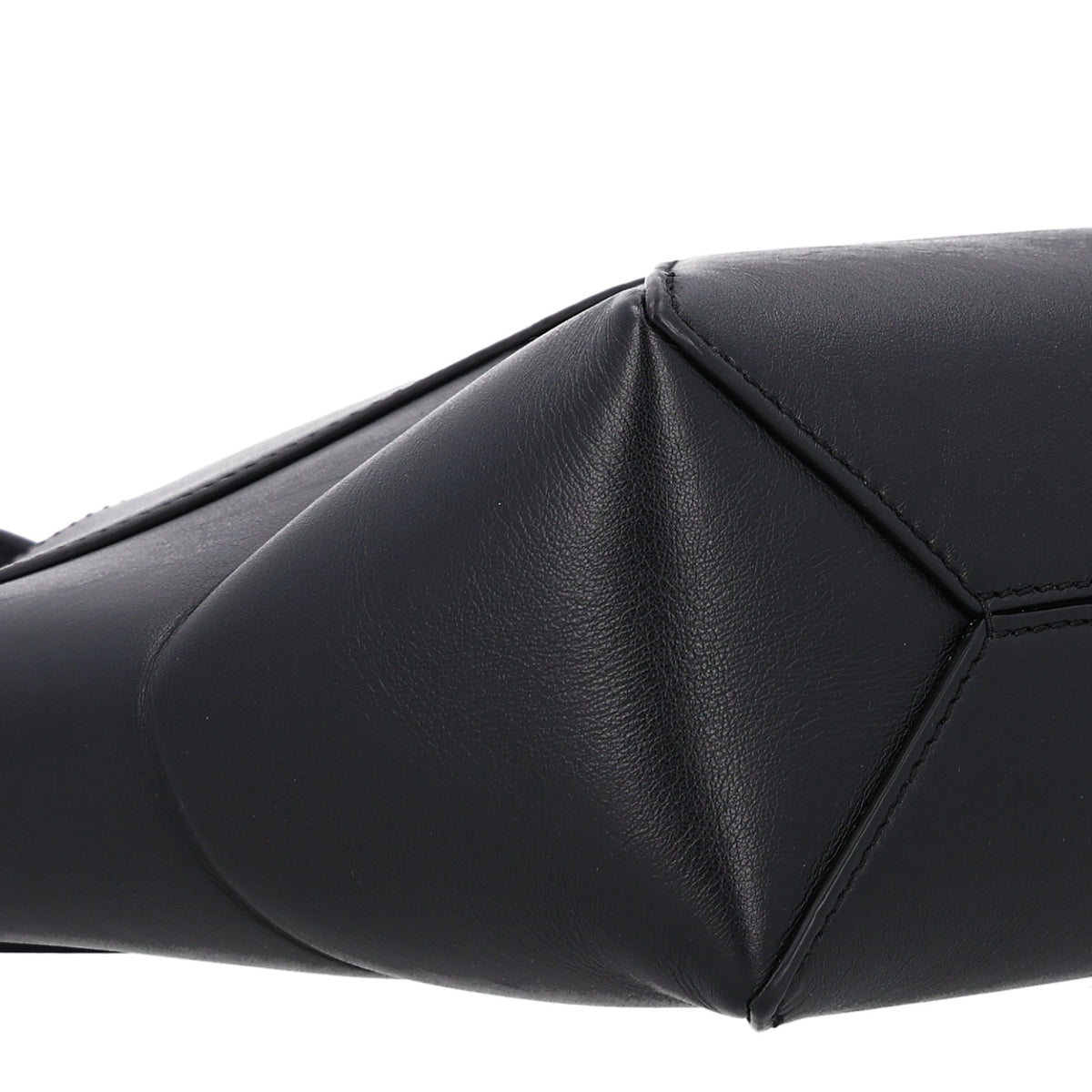 Shiny Calfskin Mini Puzzle Fold Tote Black