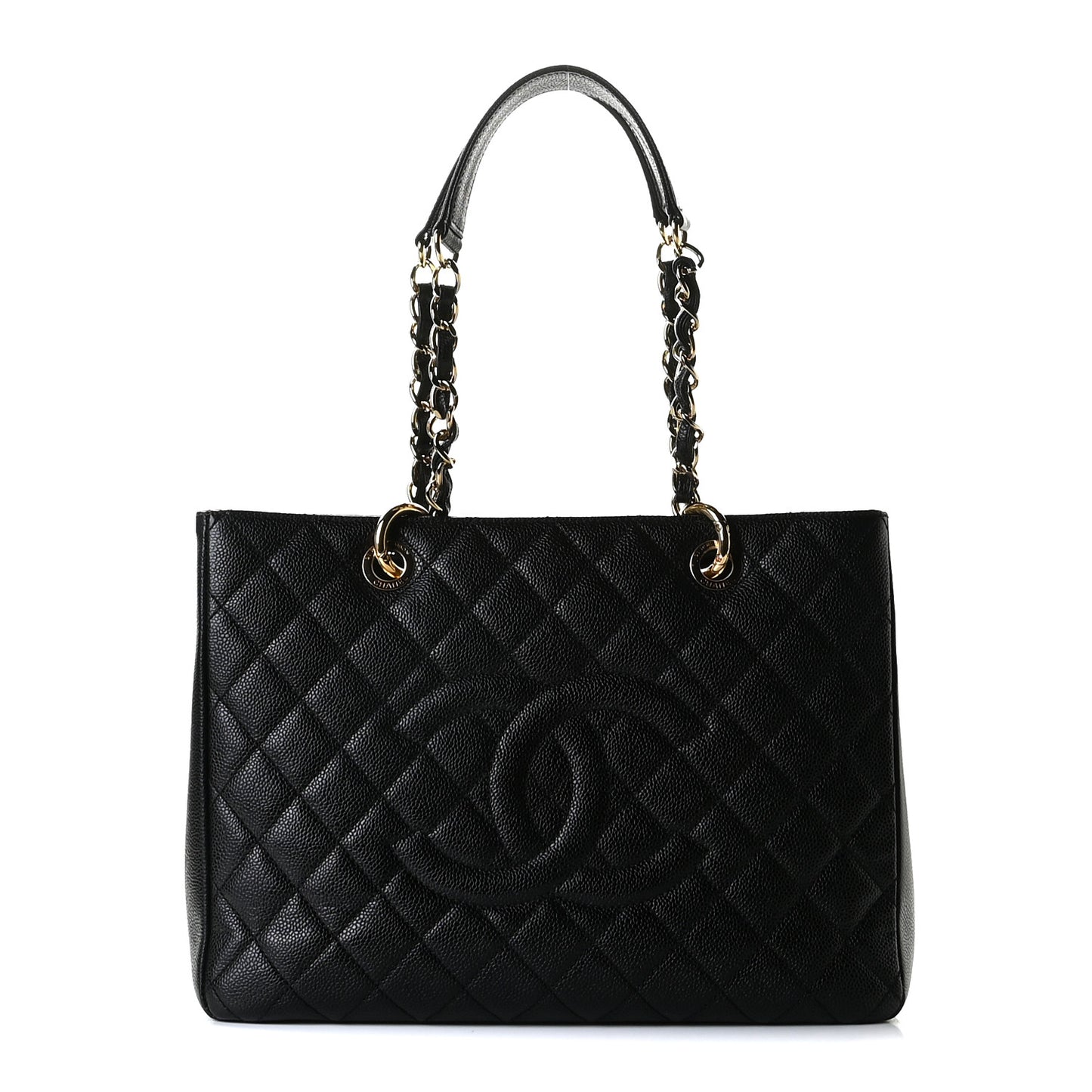 Caviar Quilted Grand Shopping Tote GST Black