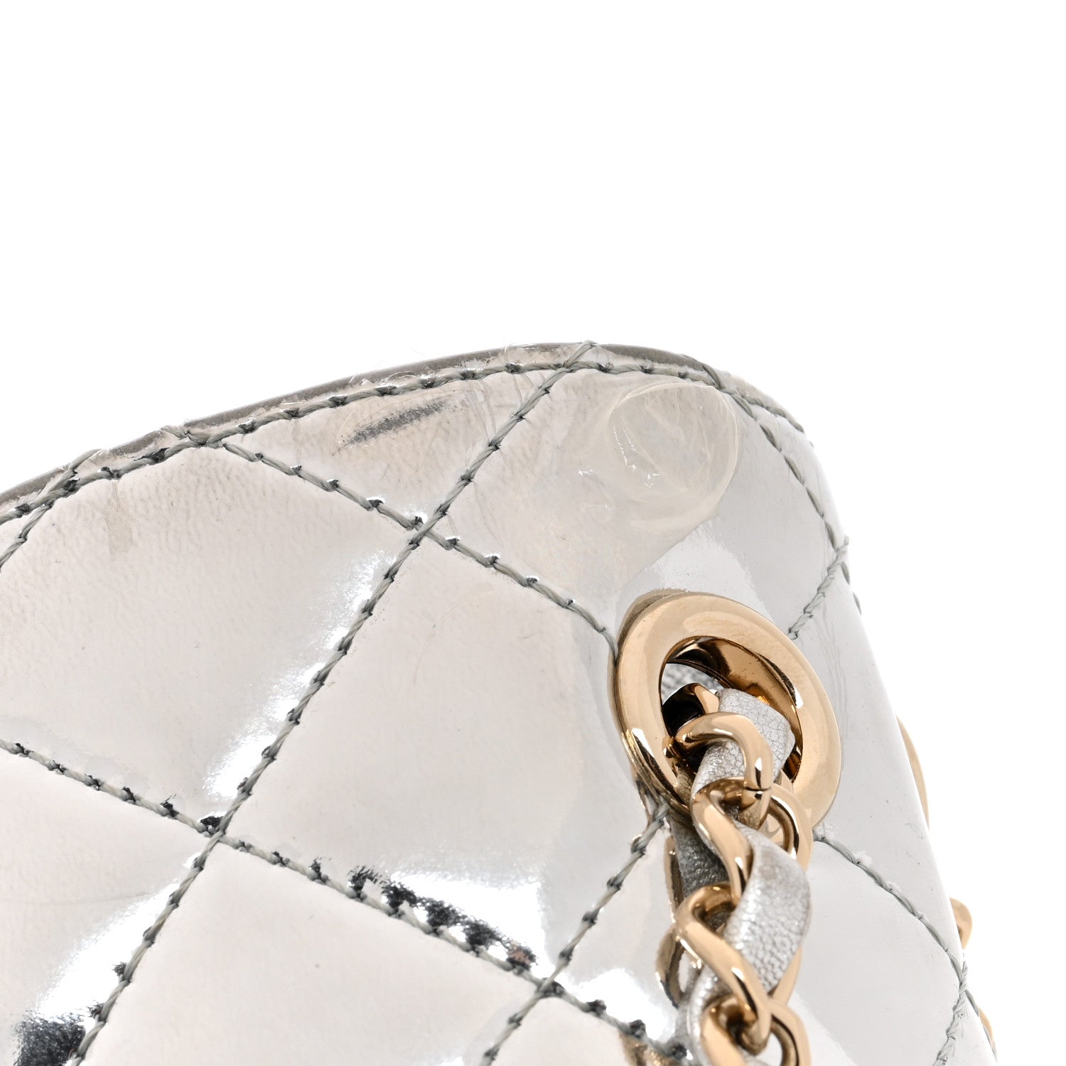 Chanel Mirror Calfskin Metallic Calfskin Quilted Hollywood Boulevard Mini Flap With Star Coin Purse Silver 11 of 11