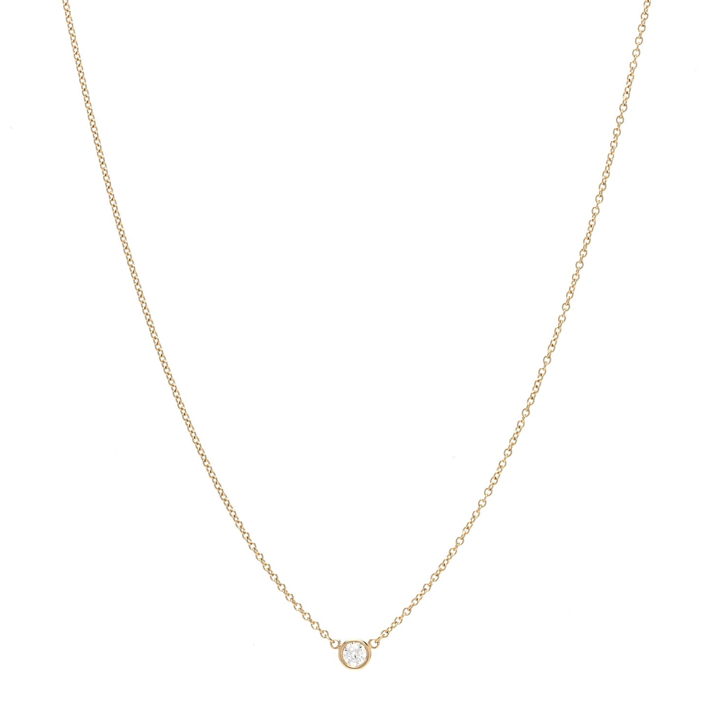 18K Yellow Gold Diamond .14ct Elsa Peretti Diamonds by the Yard Pendant Necklace