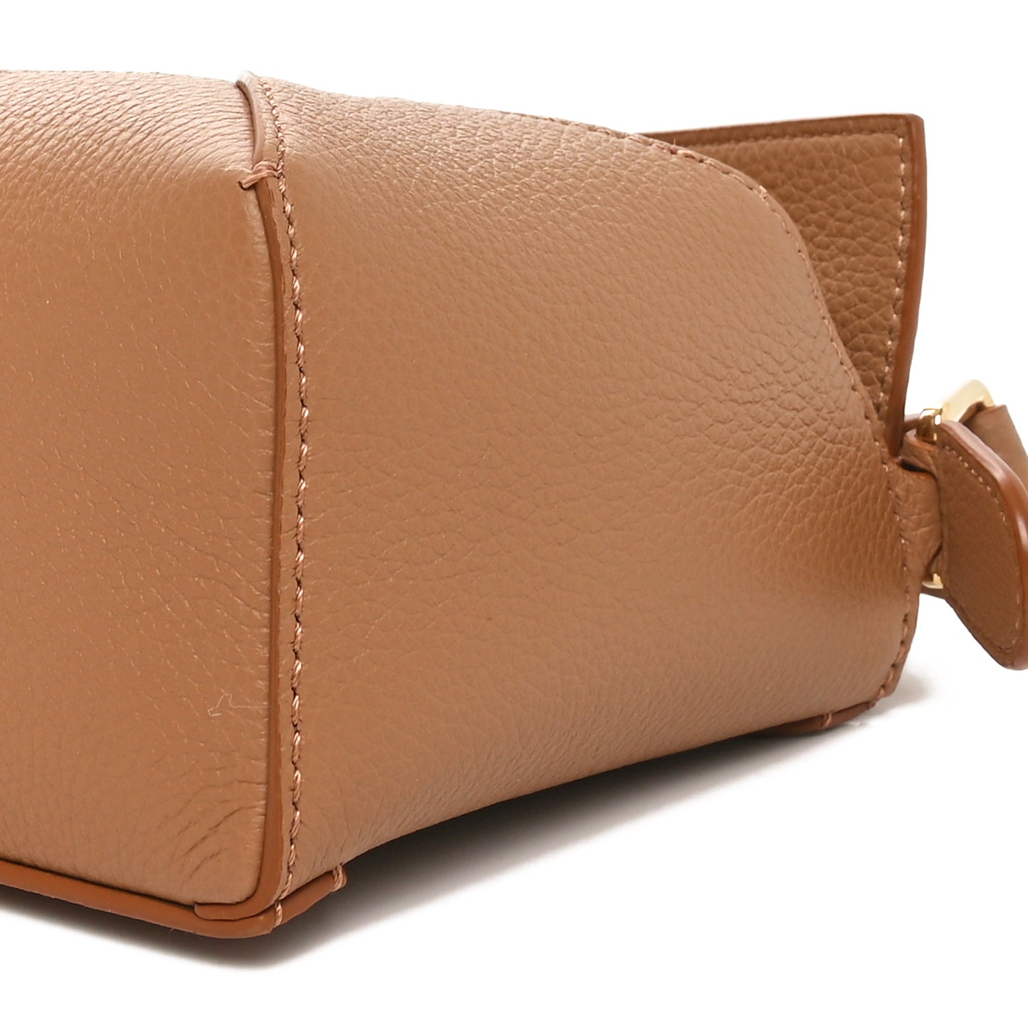 Calfskin Mini Puzzle Edge Bag Toffee
