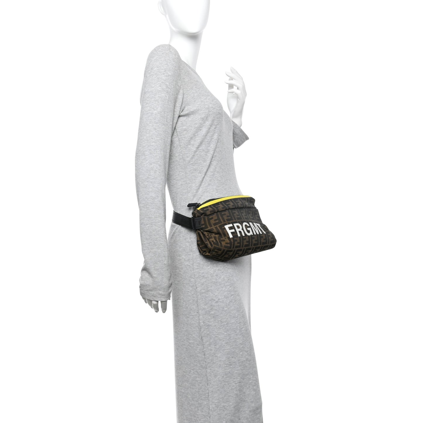 X FRGMT Fabric FF 1974 Embossed Belt Bag Tobacco Moro Black White