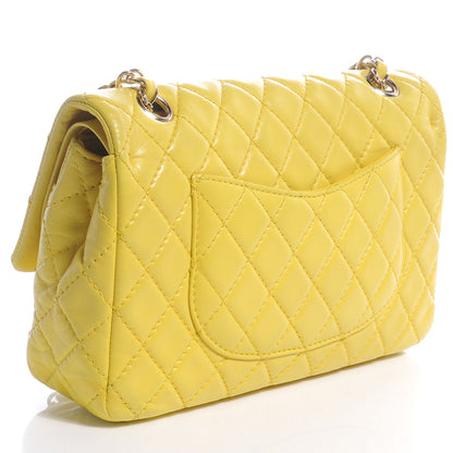 Chanel Lambskin Medium Double Flap Yellow 3 of 8