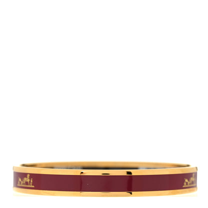 Hermes Enamel Printed Narrow Caleche Bracelet 65 Rouge De Chine 3 of 5