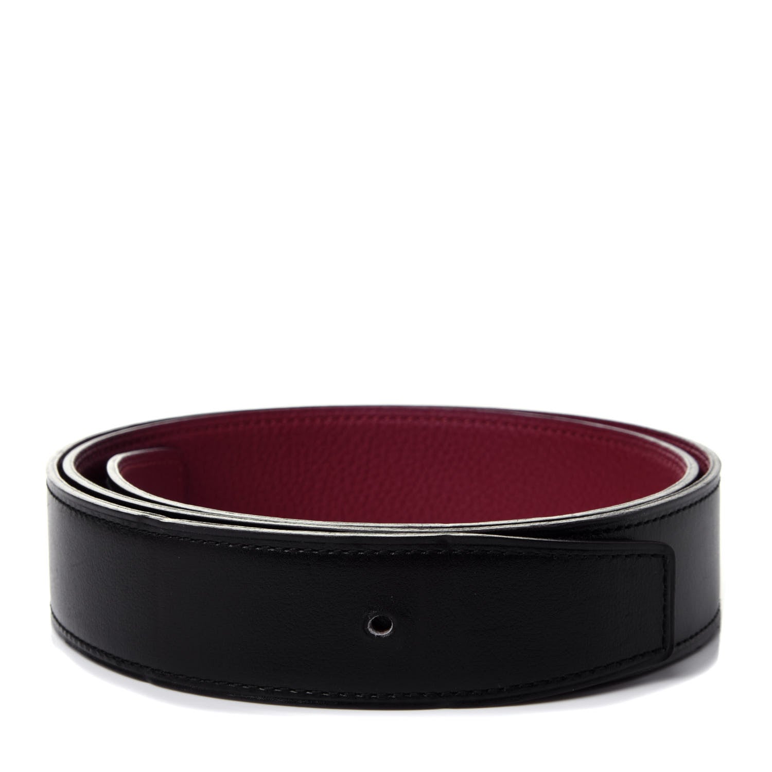 Hermes Togo Box 32mm Belt Strap 85 Rouge H Black 1 of 4