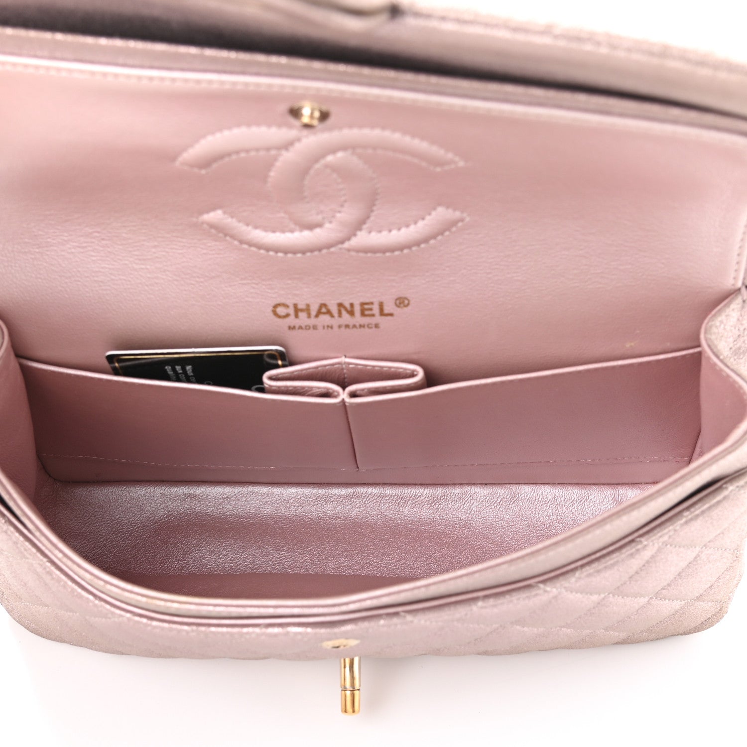 Chanel Iridescent Calfskin Quilted Medium Double Flap Light Pink 5 of 11