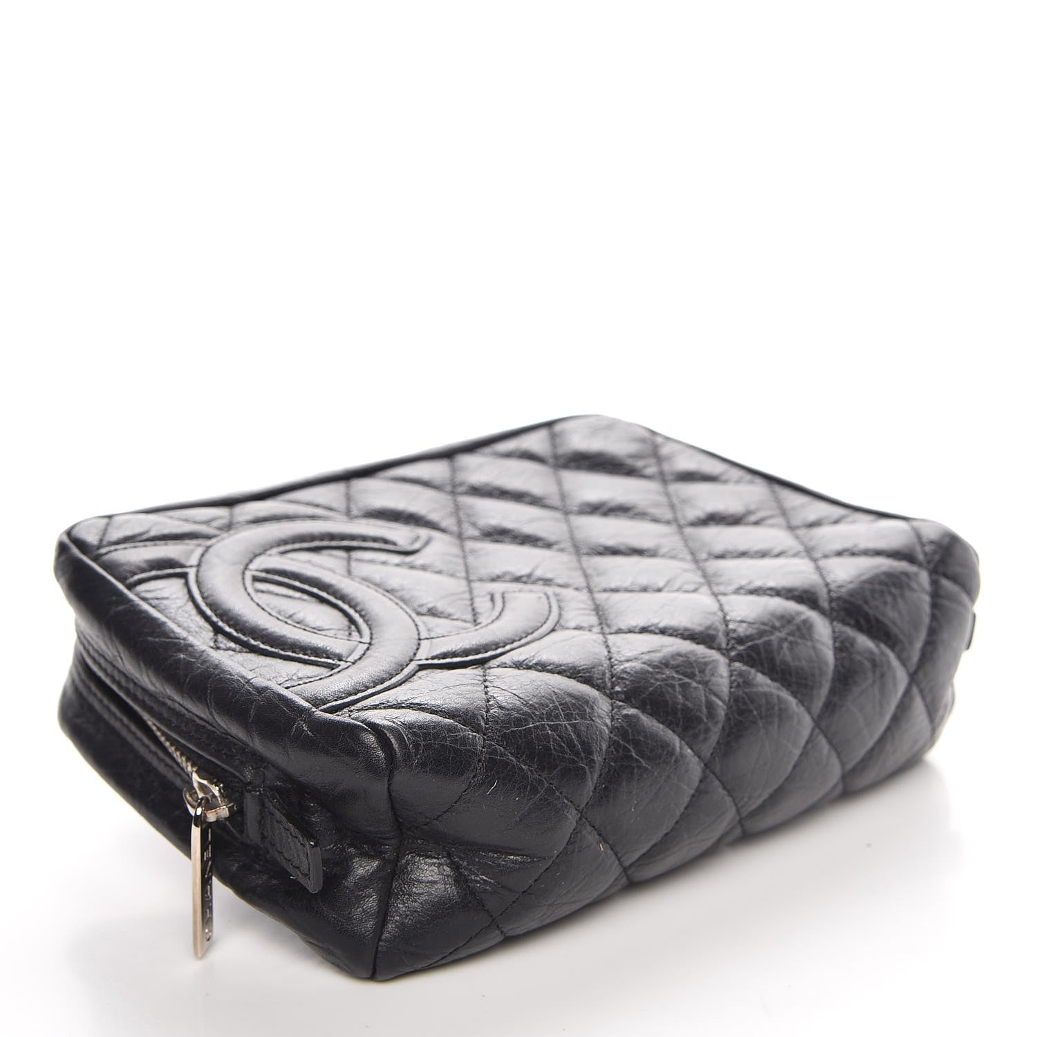 Chanel Aged Calfskin Quilted Cambon Cosmetic Case Black 4 of 8