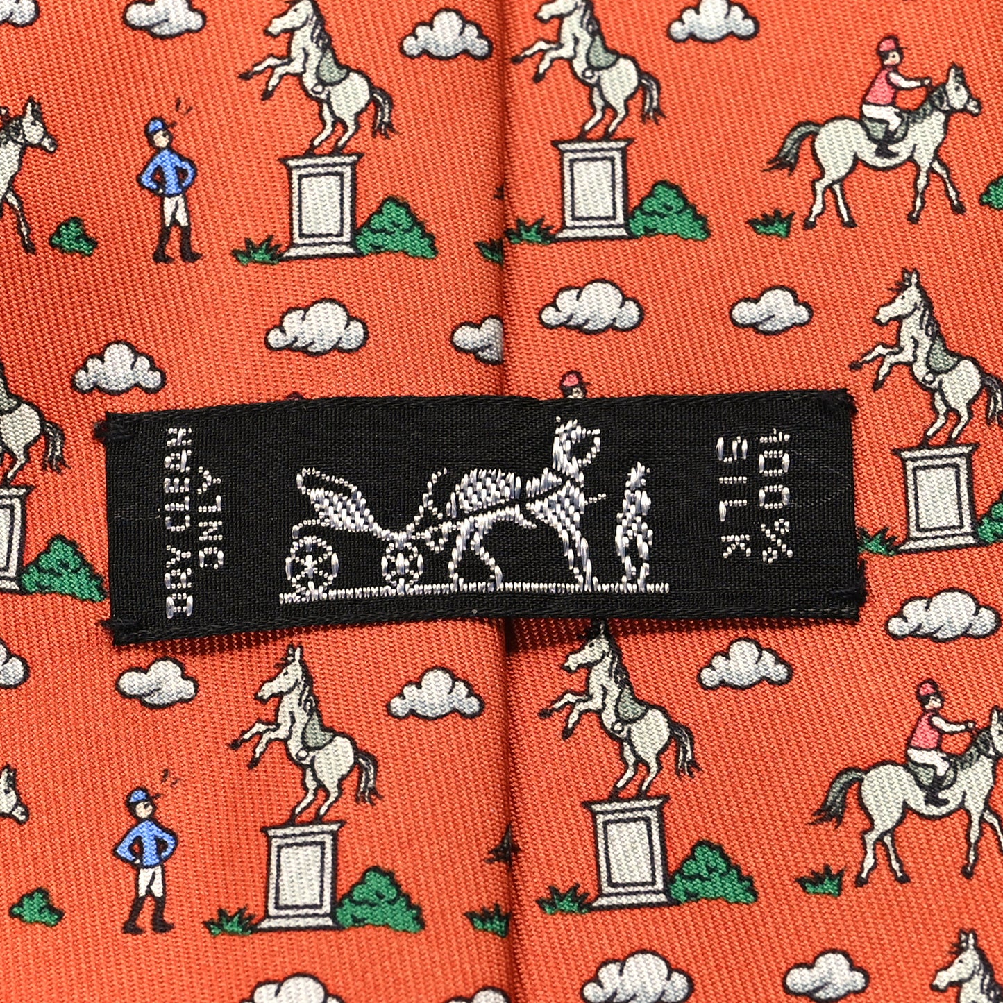 Printed Silk Mens Neck Tie Orange