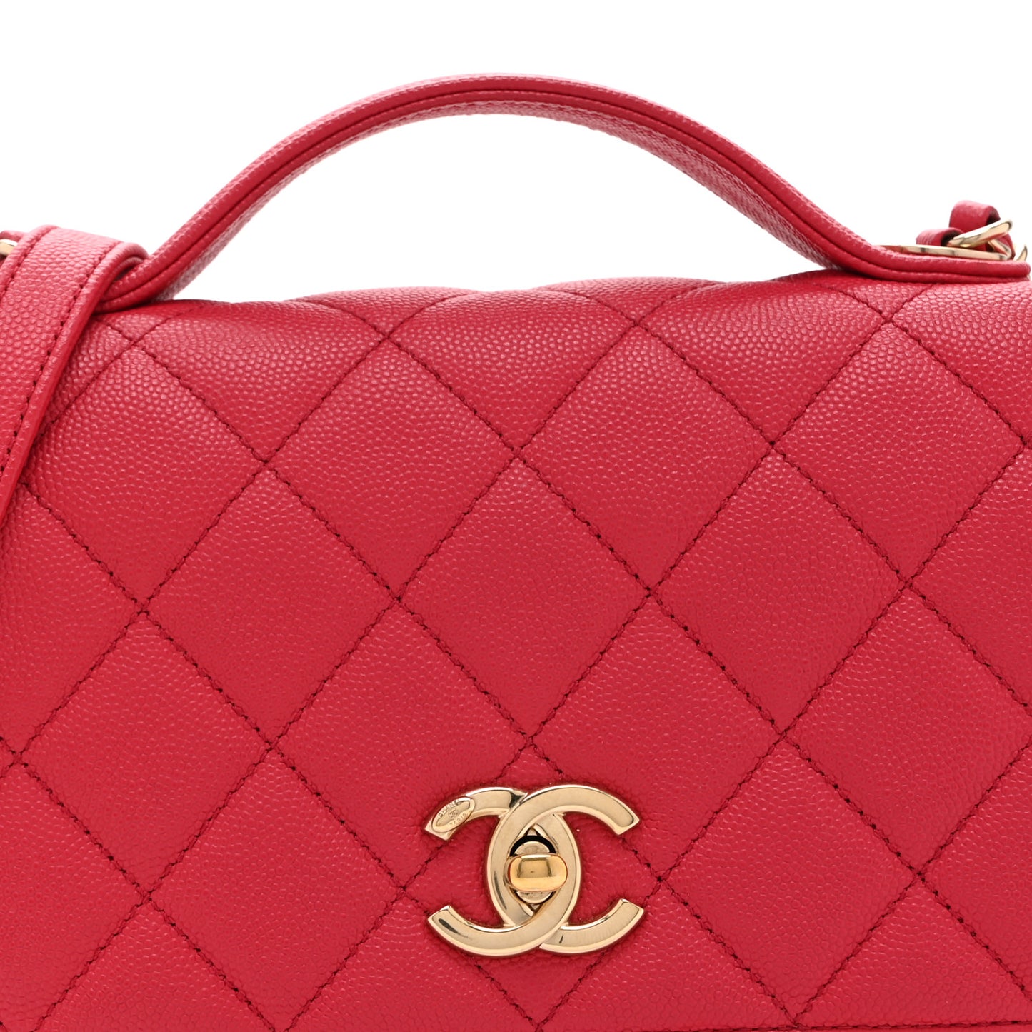 Caviar Quilted Medium Business Affinity Flap Red