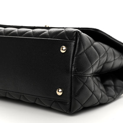 Chanel Caviar Quilted Small Coco Handle Flap Black 10 of 12
