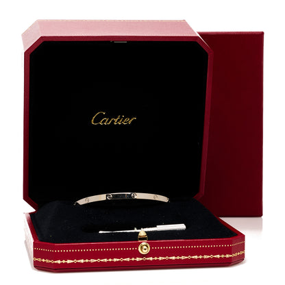 Cartier 18K White Gold Small LOVE Bracelet 17 9 of 9