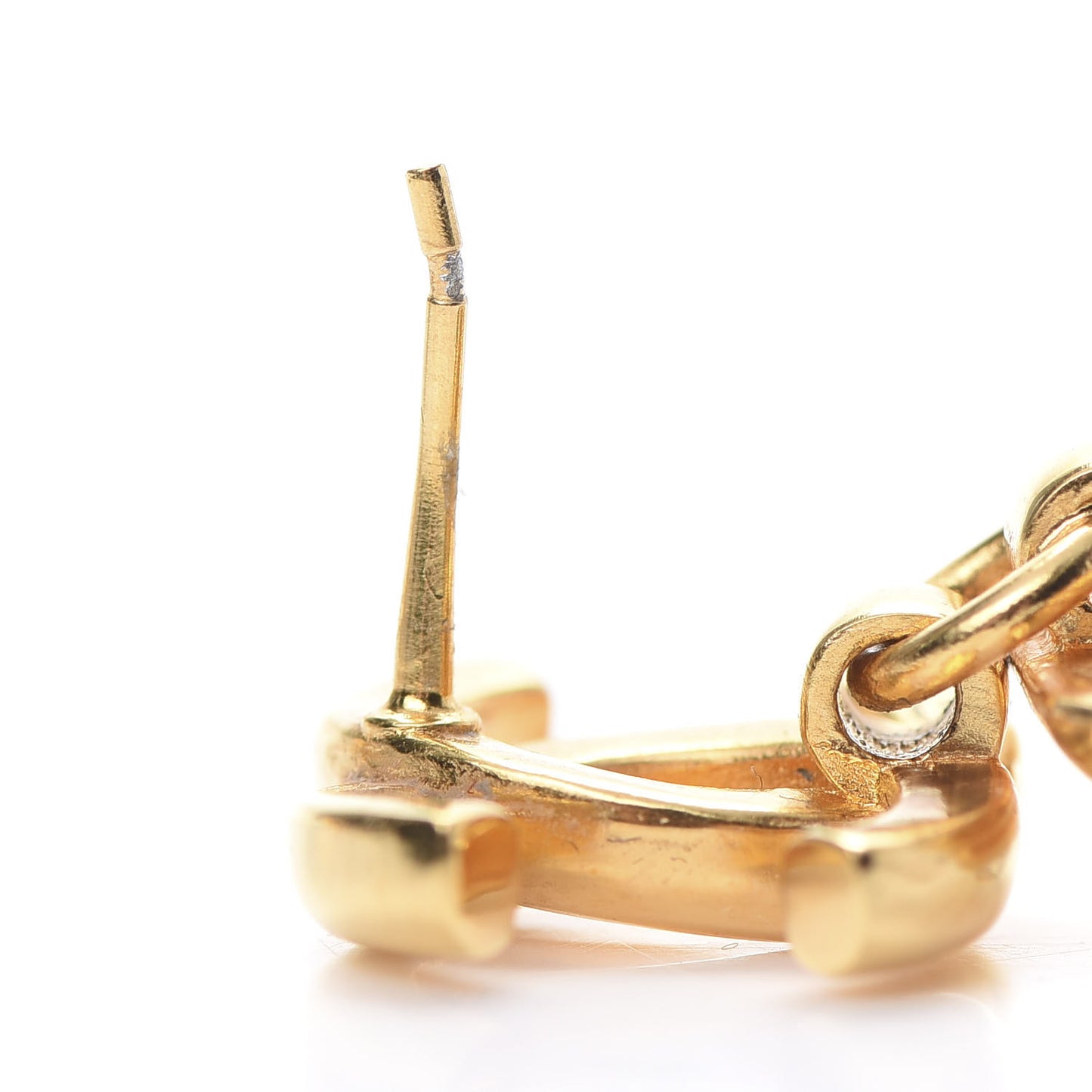 Large Crystal CC Drop Earrings Gold