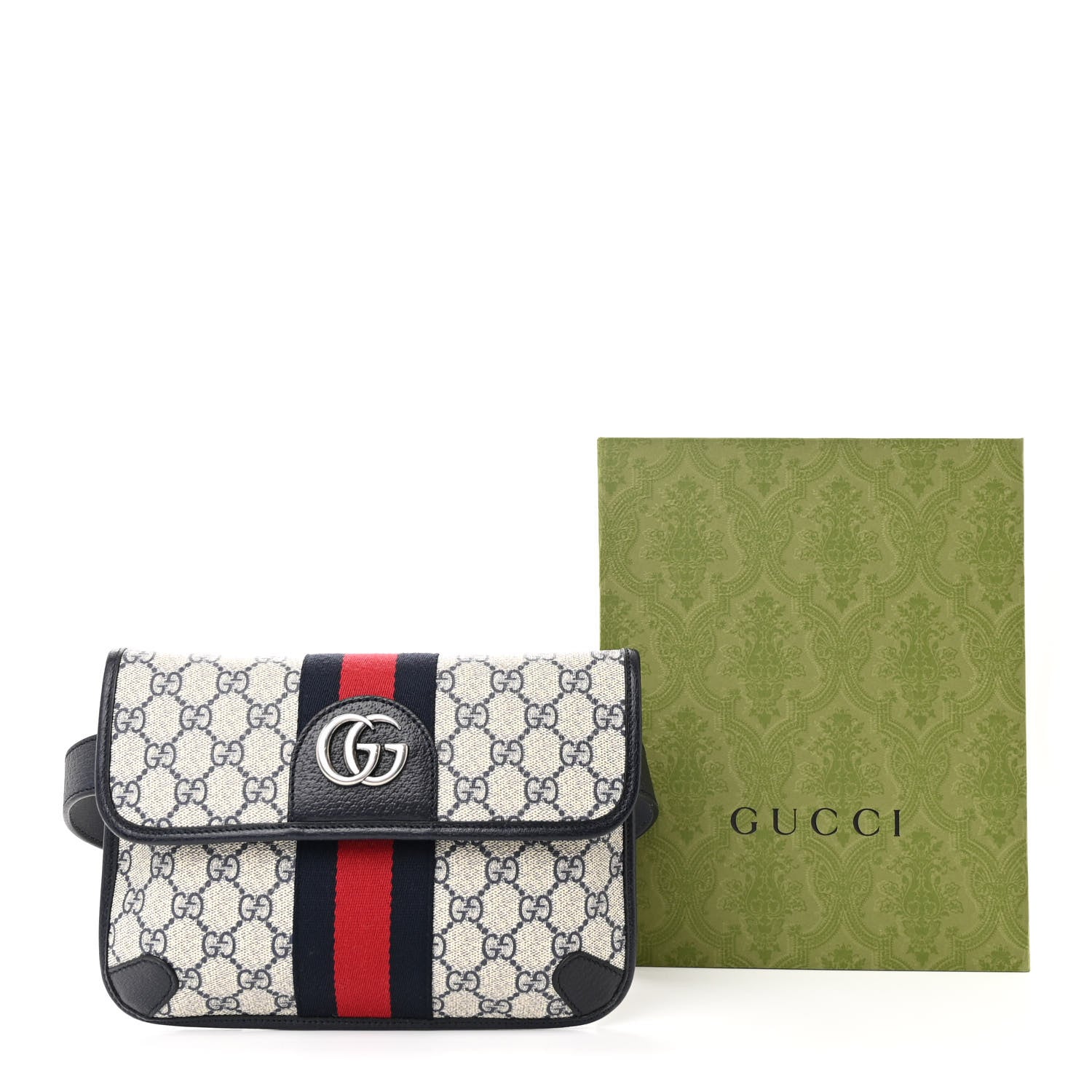 Gucci GG Supreme Monogram Web Small Ophidia Belt Bag 80 32 Beige Navy 11 of 11