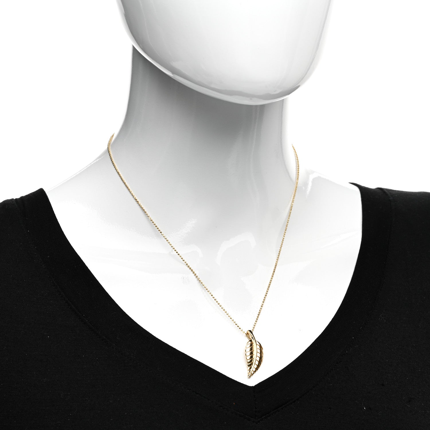 Jennifer Meyer 18K Yellow Gold Small Leaf Necklace 2 of 5