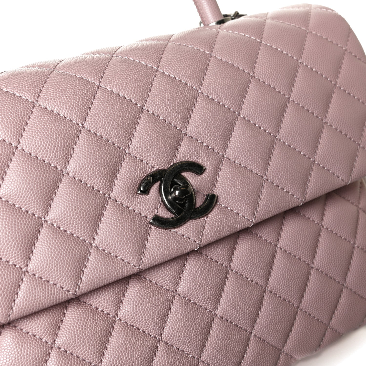 Chanel Caviar Quilted Medium Coco Handle Flap Light Pink 10 of 14